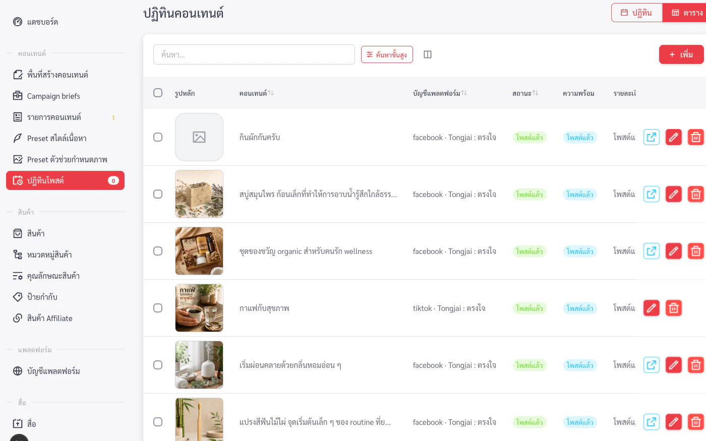 ภาพหน้าจอ AI Content ของ Tongjai Apps
