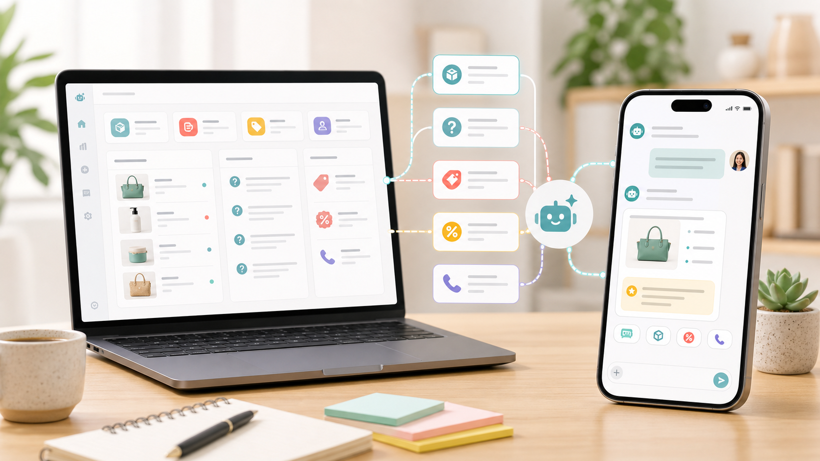 AI chatbot connected to CMS backend knowledge base
